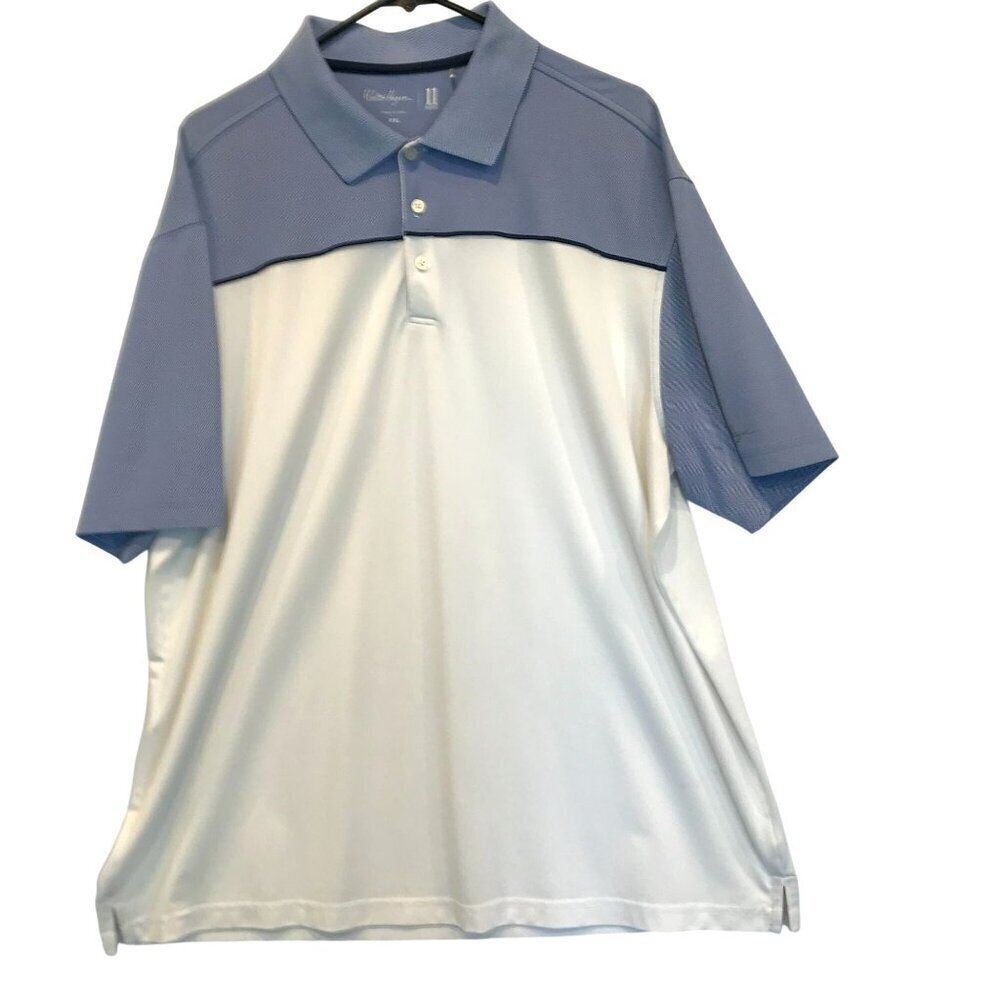 Walter Hagen 11 Majors Men's 3-Button Golf Polo Sz XXL Colorblock Blue and White